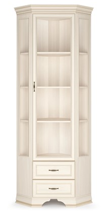 Шкаф-витрина угловой Сиена, Бодега белый / патина золото в Смоленске - изображение