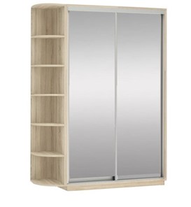 Шкаф 2-створчатый Экспресс (2 зеркала), со стеллажом 1900x600x2400, дуб сонома в Смоленске