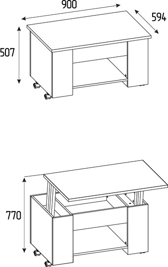 Журнальный стол-трансформер Леон 219 в Смоленске - изображение 1