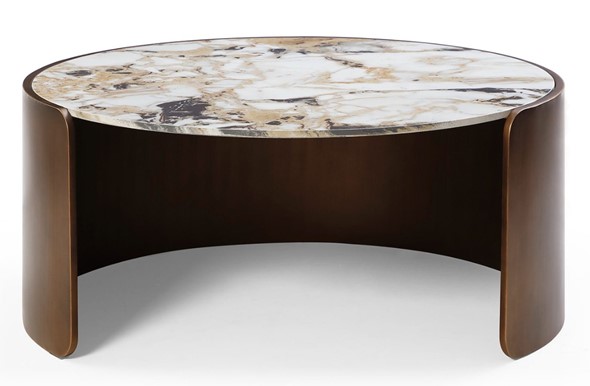 Стол круглый CT3095CL (D90) белая керамика /бронзовый в Смоленске - изображение