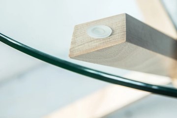 Круглый столик Оникс-3, Натуральный массив/Прозрачное стекло в Смоленске - предосмотр 2