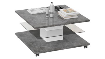 Квадратный столик Diamond тип 1 (Белый/Ателье темный глянец) в Смоленске