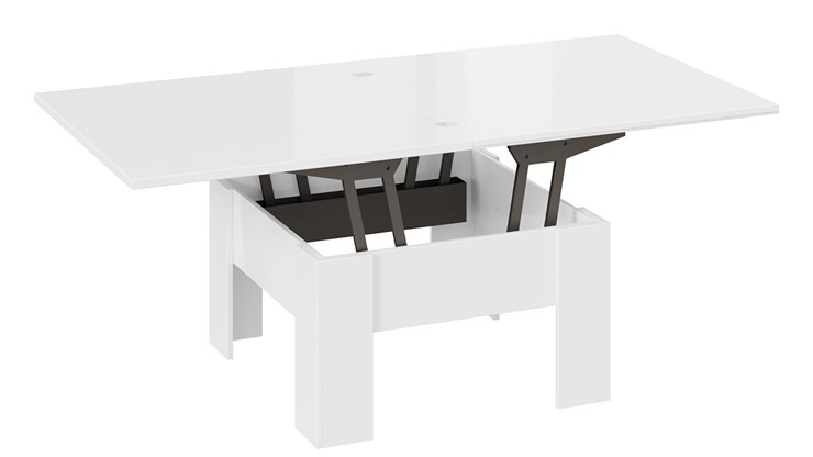Журнальный столик Glance тип 1 (Белый/Стекло белый глянец) в Смоленске - изображение 4