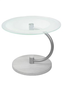 Стеклянный столик Дуэт 13Н (металлик-дуб дымчатый-прозр) в Смоленске - предосмотр 1