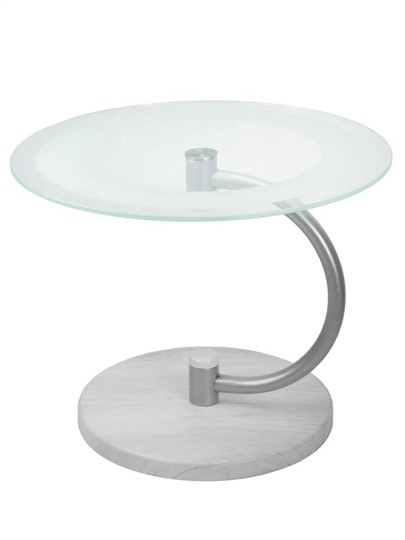 Стеклянный столик Дуэт 13Н (металлик-дуб дымчатый-прозр) в Смоленске - изображение 1
