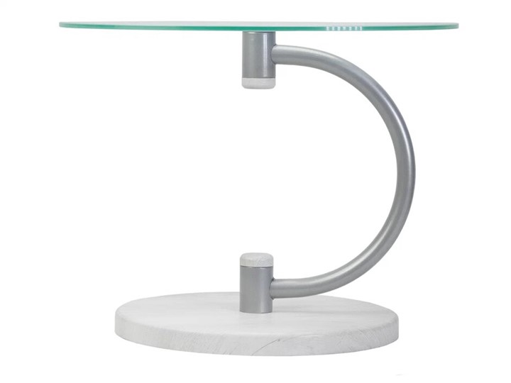 Стеклянный столик Дуэт 13Н (металлик-дуб дымчатый-прозр) в Смоленске - изображение 2