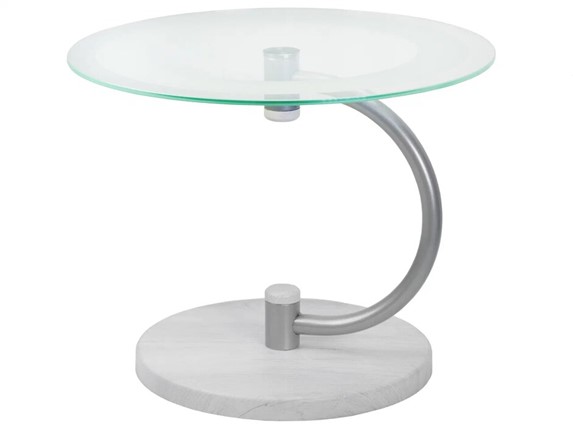 Стеклянный столик Дуэт 13Н (металлик-дуб дымчатый-прозр) в Смоленске - изображение