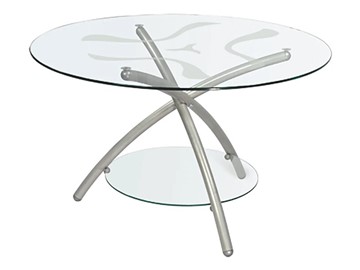 Стеклянный столик Дуэт 3 (металлик-прозрачное) в Смоленске