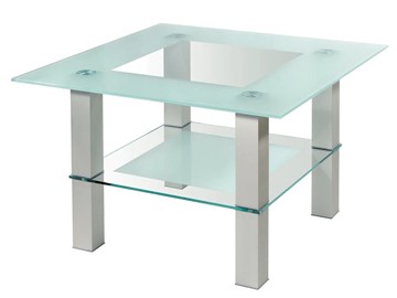Стеклянный столик Кристалл 1 (алюминий-прозрачное) в Смоленске