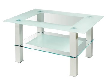 Стеклянный стол Кристалл 2 (алюминий-прозрачное) в Смоленске