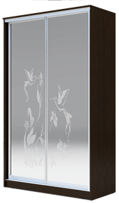 Шкаф 2-х створчатый 2400х1500х420 два зеркала, "Колибри" ХИТ 24-4-15-66-03 Венге Аруба в Смоленске - предосмотр