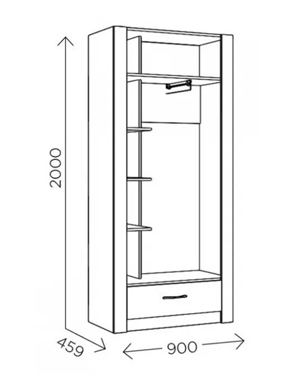 Шкаф гардеробный Ева 5 М1 дуб ирландский/белый матовый в Смоленске - изображение 2