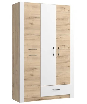 Шкаф гардеробный Ева 5 М2 дуб ирландский/белый матовый в Смоленске - изображение