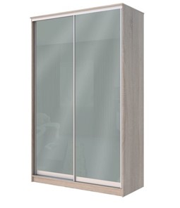 Шкаф 2-х створчатый Хит-22-14-22 с цветным стеклом, средне-серый 074, Дуб сонома в Смоленске