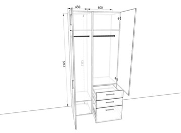Распашной шкаф 1050х500х2325мм (10501) Белый/Жемчуг в Смоленске - предосмотр 1