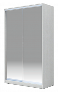 Шкаф 2-х дверный 2200х1200х420 Хит-22-4-12/2-88, Матовое стекло, Белый в Смоленске