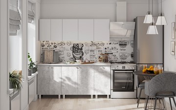 Кухонный гарнитур КГ-1 1800, белый/белый/цемент светлый/антарес в Смоленске