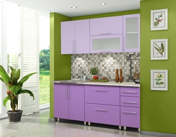 Гарнитур на кухню Мыло 224 2000х718, цвет Фиолет/Пастель фиолет в Смоленске