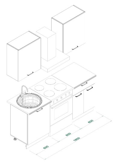 Кухонный гарнитур МК НОРД Комплект №2 1,2м Дуб Крафт Серый (K002 PW) в Смоленске - изображение 5