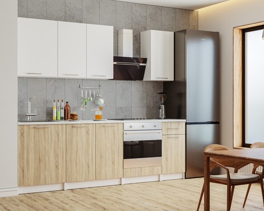 Гарнитур кухонный Моника 2,4 м (Дуб Сонома/Белый) в Смоленске - изображение