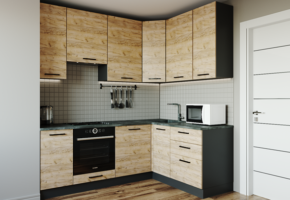 Угловая кухня Крафт-2200х1600 в Смоленске - изображение
