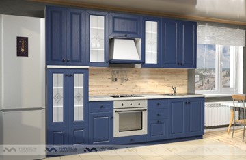 Прямой кухонный гарнитур Вена 2800, цвет Синий в Смоленске