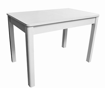 Раздвижной стол Айсберг-07 СТ1, белое ЛДСП/стекло белое/прямые массив белый в Смоленске