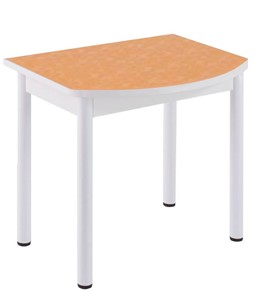 Кухонный пристенный стол НСПГ-02 ПЛ1, цветы манго/белое ЛДСП/36 прямые трубки крашеные белый в Смоленске