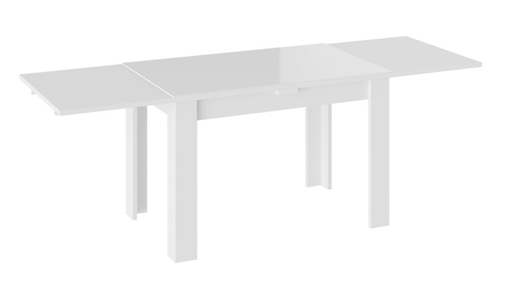 Кухонный стол раздвижной Норман тип 1, цвет Белый/Стекло белый глянец в Смоленске - изображение 1