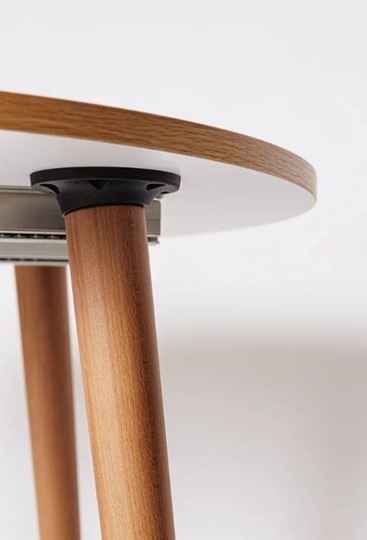 Кухонный стол круглый Шпон Дуба 677 С д. 100 см МДФ в Смоленске - изображение 4