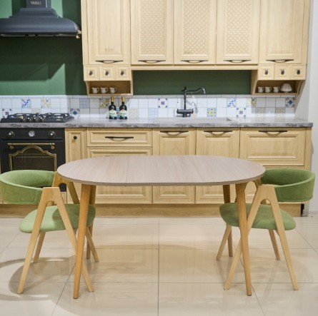 Кухонный стол круглый Ясень Шимо светлый 90*90 см ЛДСП в Смоленске - изображение 3