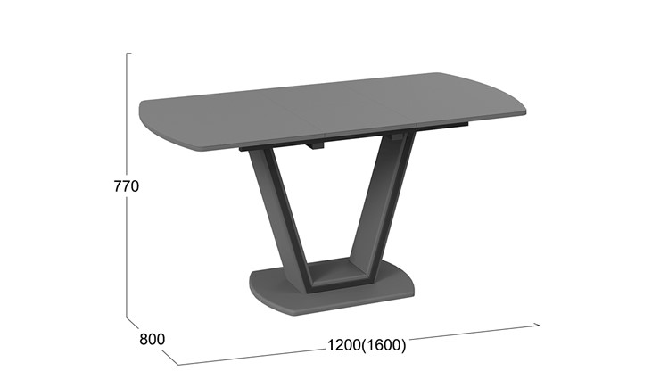Обеденный раздвижной стол Дели Тип 2 (Серый софт, Стекло матовое серое) в Смоленске - изображение 2