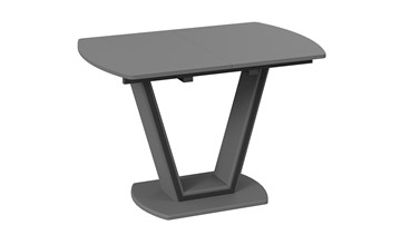 Обеденный раздвижной стол Дели Тип 2 (Серый софт, Стекло матовое серое) в Смоленске