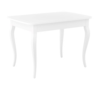 Кухонный раскладной стол Dikline M110 Белый/стекло белое сатин/ножки MC белые в Смоленске