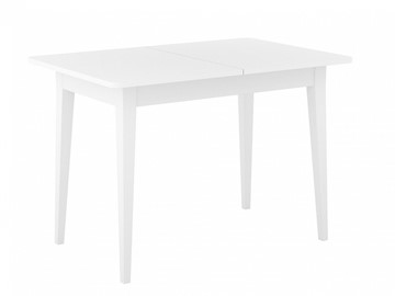 Кухонный стол раздвижной Dikline M110 Белый/стекло белое сатин/ножки MM белые в Смоленске