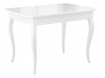 Раздвижной стол Dikline M120 Белый/стекло белое глянец/ножки MC белые в Смоленске - предосмотр