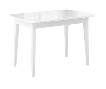 Кухонный раскладной стол Dikline M120 Белый/стекло белое глянец/ножки MM белые в Смоленске