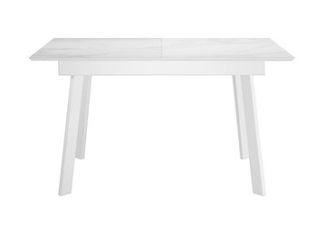 Кухонный раскладной стол DikLine SKH125 Керамика Белый мрамор/подстолье белое/опоры белые (2 уп.) в Смоленске - предосмотр