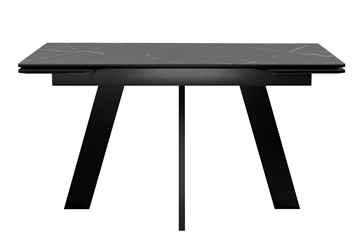 Обеденный раздвижной стол DikLine SKM140 Керамика Черный мрамор/подстолье черное/опоры черные (2 уп.) в Смоленске