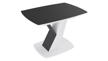 Раздвижной стол Гарда тип 1, цвет Белый/Стекло матовое черный графит в Смоленске