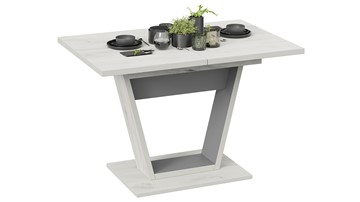 Кухонный стол раскладной Гавана тип 1 (Дуб крафт белый/Серый графит) в Смоленске - предосмотр