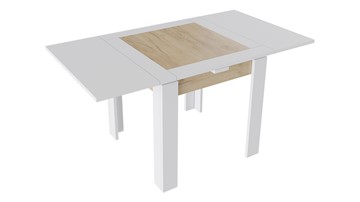 Кухонный раздвижной стол Хьюстон тип 3 (Белый/Дуб Крафт золотой) в Смоленске - предосмотр 1