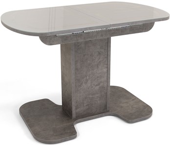 Кухонный раздвижной стол Киото-1 (ноги серый камень, серебро/серый камень) в Смоленске