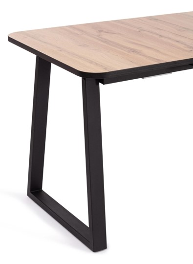 Кухонный раскладной стол MALTIDO ЛДСП/HPL/металл, 130/160x75x75 Дуб Вотан/чёрный арт.19745 в Смоленске - изображение 10