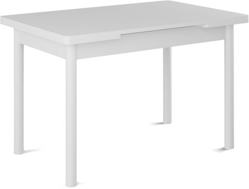 Кухонный стол раздвижной Милан-1 EVO, ноги металлические белые, белый цемент в Смоленске