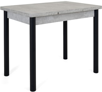 Кухонный раскладной стол Милан-1 EVO, ноги металлические черные, светлый цемент в Смоленске
