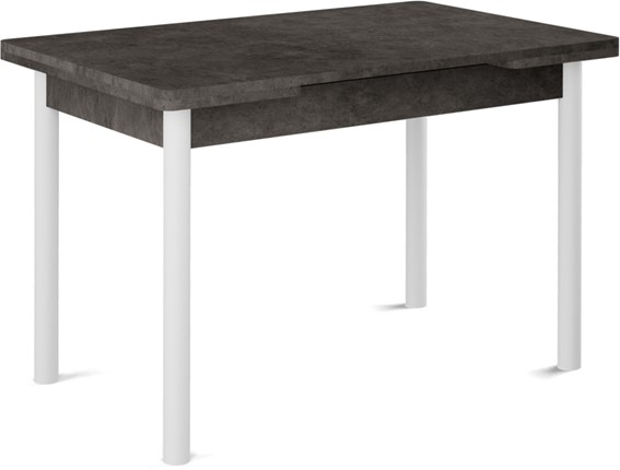 Кухонный раскладной стол Милан-2 EVO, ноги белые, серый камень в Смоленске - изображение