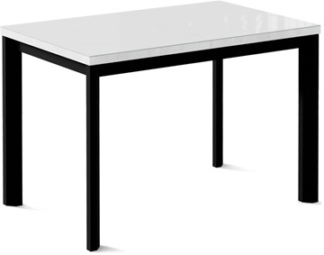 Кухонный раскладной стол Нагано-1G (ноги черные, стекло cristal/белый цемент) в Смоленске