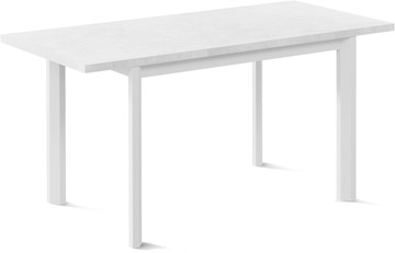 Кухонный стол раскладной Нагано-1L (ноги металлические белые, белый цемент) в Смоленске - предосмотр 1