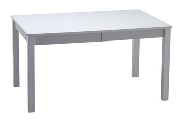 Кухонный раздвижной стол Нагано-2 стекло белое opti (хром-лак) в Смоленске - предосмотр